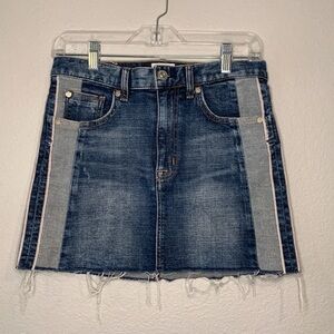 Hudson ‘The Viper’ two tone stretch denim mini skirt 29
